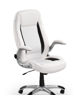 Kancelárske stoličky HALMAR Saturn kancelárske kreslo s podrúčkami biela