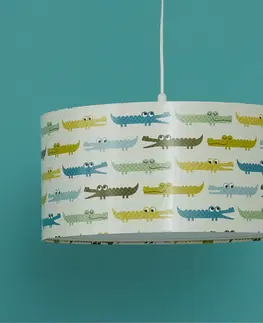 Závesné svietidlá Maco Design Závesné svetlo do detskej izby Krokodíl s farebným motívom