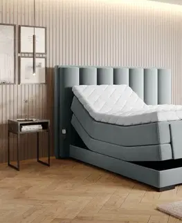 Elektrické polohovacie Elektrická polohovacia boxspringová posteľ VERONA Eltap Loco 04 - šedobéžová