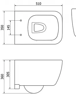 Záchody MEXEN/S - Stella Závesná WC misa vrátane sedátka s slow-slim, duroplast, biela 30680900