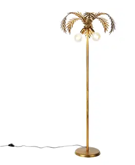 Stojace lampy Vintage stojaca lampa zlatá 2-svetlá - Botanica