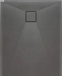Vane DEANTE - Correo antracit metalic - Granitová sprchová vanička, obdĺžniková, 100x90 cm KQR_T45B