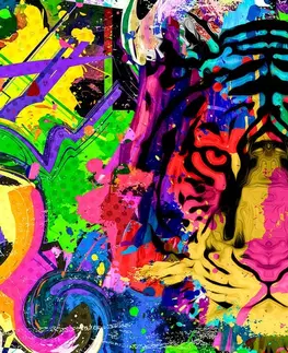 Abstraktné tapety Tapeta farebná hlava tigra