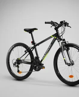 bicykle Horský bicykel ST 500 24-palcový pre deti od 9 do 12 rokov čierny