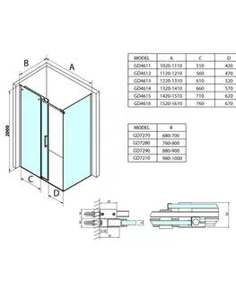 Sprchové dvere GELCO - Dragon obdĺžniková sprchová zástena 1600x800 L/P varianta GD4616GD7280