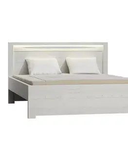 Postele KONDELA Infinity 19 160 manželská posteľ s roštom jaseň biely