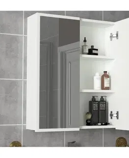 Kúpeľňové skrinky  Kúpeľňová skrinka so zrkadlom KAYLA 78x60 cm biela 