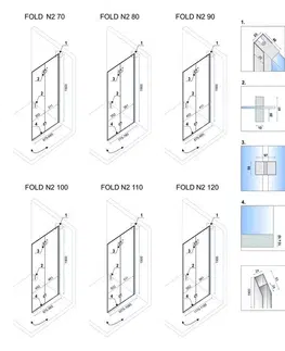 Sprchovacie kúty REA/S - Skladací sprchovací kút Rea Fold N2 Modulárny 80x100 KAB-00008