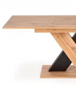 Jedálenské stoly Rozkladací jedálenský stôl XARELTO Halmar Dub wotan / čierna