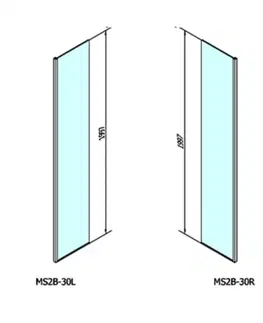 Sprchovacie kúty POLYSAN - MODULAR SHOWER prídavný panel na inštaláciu na stenu modulu 2, 300 pravý MS2B-30R