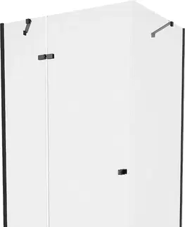 Vane MEXEN/S - Roma sprchovací kút 80x100, transparent, čierna + biela vanička so sifónom 854-080-100-70-00-4010B