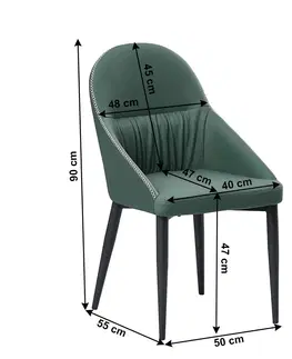 Jedálenské stoličky a kreslá Jedálenská stolička KALINA Tempo Kondela Zelená