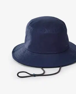 čiapky Pánsky trekingový klobúk Travel 100 s ochranou proti UV modrý