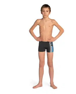 plávanie Detské boxerkové plavky čierno-modré