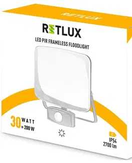 Záhradné lampy Retlux RSL 256 LED reflektor s PIR senzorom, 174 x 176 x 65 mm, 30 W, 2700 lm