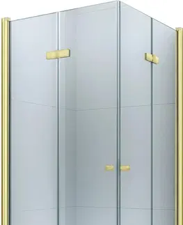 Sprchovacie kúty MEXEN/S - Lima Duo sprchovací kút 80 x 80, transparent, zlato 856-080-080-50-00-02
