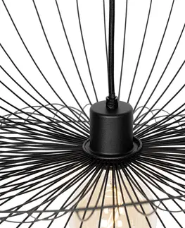 Zavesne lampy Dizajnové závesné svietidlo čierne 66cm - Pua