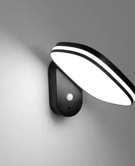 Solárne svetlá so senzorom pohybu Eco-Light LED dobíjacie solárne nástenné svetlo Chicago, čierne, senzor