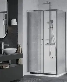 Vane MEXEN/S - Apia sprchovací kút posuvný 90x100, sklo transparent, chrom + vanička 840-090-100-01-00-4010