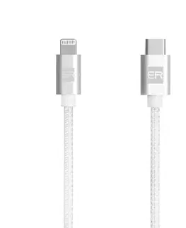 USB káble ER POWER Dátový a nabíjací kábel USB-CLightning, MFi, 1,2 m, biely ERPWCL120WH