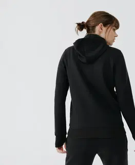 bežecké bundy a vesty Dámska bežecká bunda s kapucňou Jogging 500 čierna