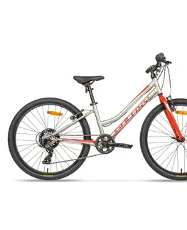 Bicykle Juniorský dievčenský bicykel Galaxy Ruby 24" - model 2024 strieborná - 12" (138-148 cm)