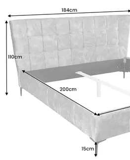 Postele LuxD Dizajnová posteľ Bailey 160 x 200 cm tmavosivý zamat