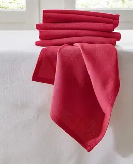Utierky a uteráky Súprava 6 jednofarebných textilných obrúskov