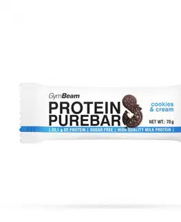 Proteínové tyčinky GymBeam Protein PureBar 12 x 70 g cookies & krém