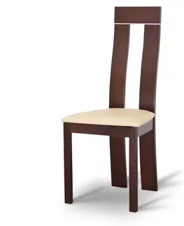 Jedálenské stoličky KONDELA Desi jedálenská stolička orech / béžová
