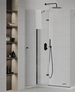Vane MEXEN/S - Roma sprchovací kút 70x110, transparent, čierna + biela vanička so sifónom 854-070-110-70-00-4010B