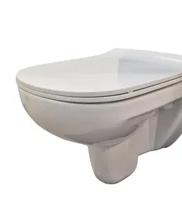 Záchody DEANTE Podstavný rám, pre závesné WC misy + SLIM tlačidlo chrom + WC bez oplachového kruhu Edge + SEDADLO CST_WC01 051P EG1
