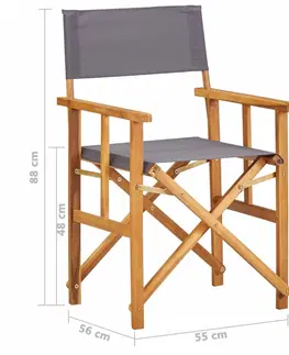 Záhradné kreslá a stoličky Režisérska stolička akáciové drevo Dekorhome Čierna
