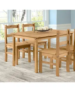 Jedálenské sety Stôl 100x80 + 4 stoličky CORONA 2 vosk