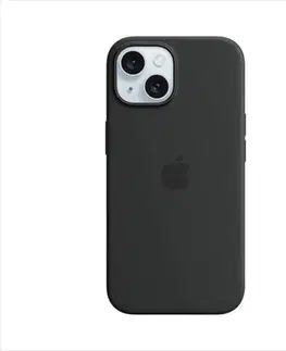 Puzdrá na mobilné telefóny Silikónový zadný kryt pre Apple iPhone 15 s MagSafe, čierna MT0J3ZMA