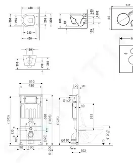 Kúpeľňa Kielle - Genesis Set predstenovej inštalácie, klozetu ME by Starck a dosky softclose, tlačidlo Gemini II, lesklá biela/chróm SANI11AP3101