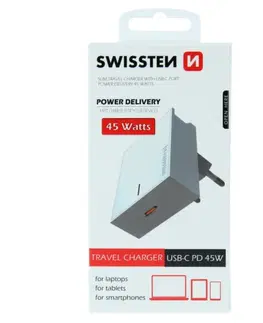 Nabíjačky pre mobilné telefóny Rýchlonabíjačka Swissten Power Delivery 3.0 pre Apple s USB-C, 45 W, biela 22050400