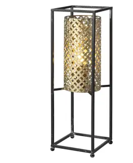 Stolové lampy Freelight Stolná lampa Petrolio, čierna/zlatá, výška 47 cm