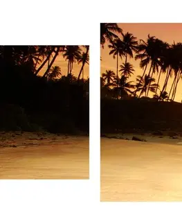 Obrazy prírody a krajiny 5-dielny obraz západ slnka na Srí Lanke