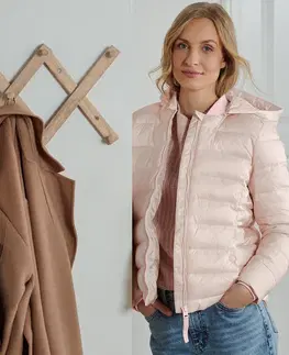 Coats & Jackets Prešívaná bunda s kapucňou, ružová