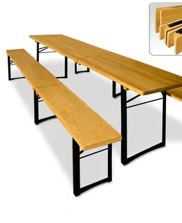 Záhradný pivný set - stôl a lavica Záhradný pivný set skladací D1552 Dekorhome