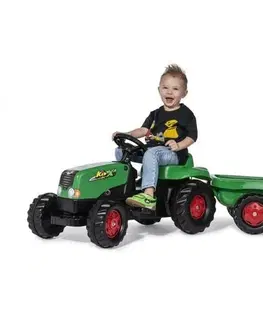 Detské vozítka a príslušenstvo RollyToys Šliapací traktor Rolly Kid s vlečkou, zeleno-červená