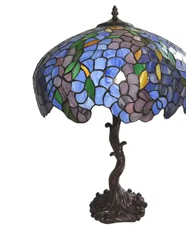 Stolové lampy Clayre&Eef Stolová lampa 5LL-6070 modrá/zelená, štýl Tiffany