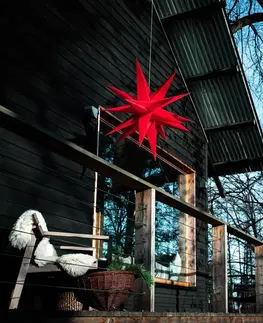 Vianočné svetelné hviezdy STERNTALER Sterntaler LED hviezda IP44 18-bodová červená Ø 40 cm
