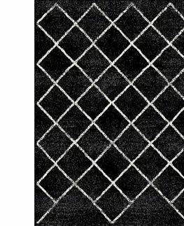 Koberce a koberčeky KONDELA Mates Typ 1 koberec 57x90 cm čierna / vzor