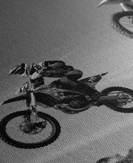 Čiernobiele obrazy Obraz pre motorkárov v čiernobielom prevedení