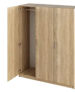Šatníkové skrine 3-dverová skriňa, dub sonoma, GREEN