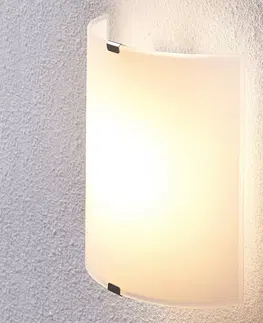 Nástenné svietidlá Lindby Polkruhové nástenné LED svetlo Helmi tienidlo sklo