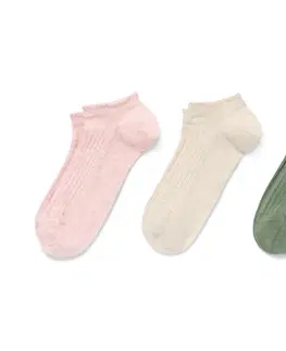 Socks Rebrované krátke ponožky, 3 páry