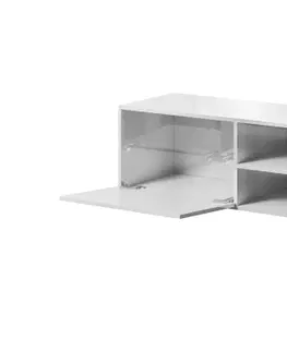 TV stolíky CAMA MEBLE Slide 200 K tv stolík biela / biely lesk